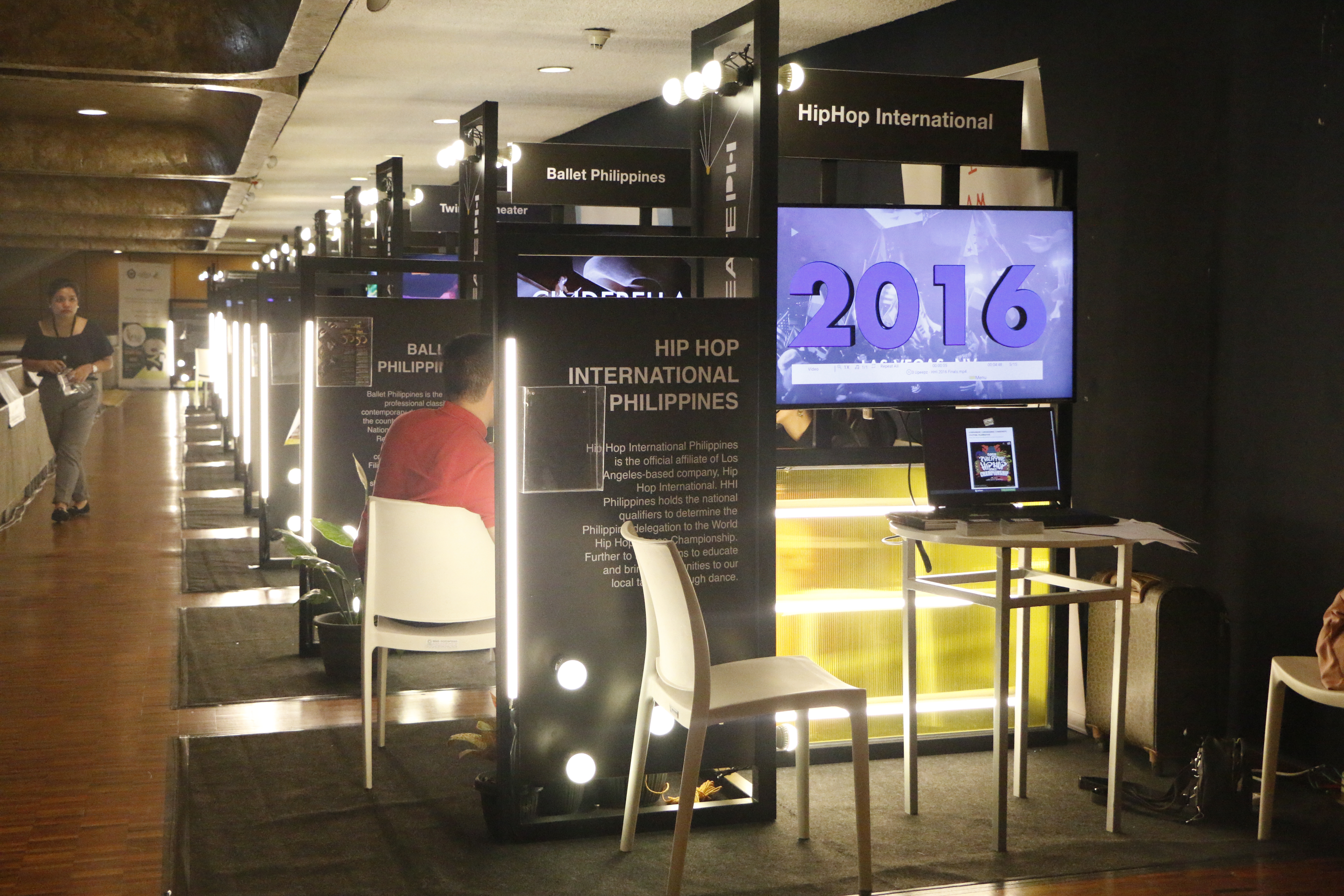 Tables and booths for performing arts groups